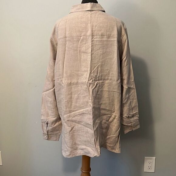 Charter Club Women’s 2X Linen Button Down Shirt - Picture 5 of 11